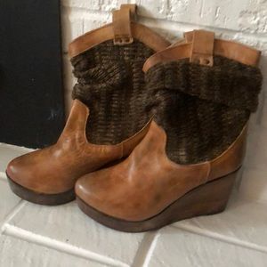 Absolutely adorable leather and knit boots